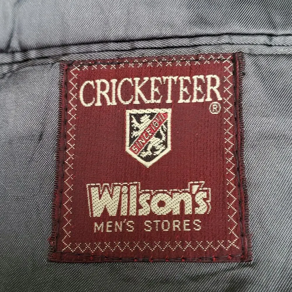 Vintage Cricketeer Gray Pinstripe Blazer Half Lined Jacket Sport Coat  44